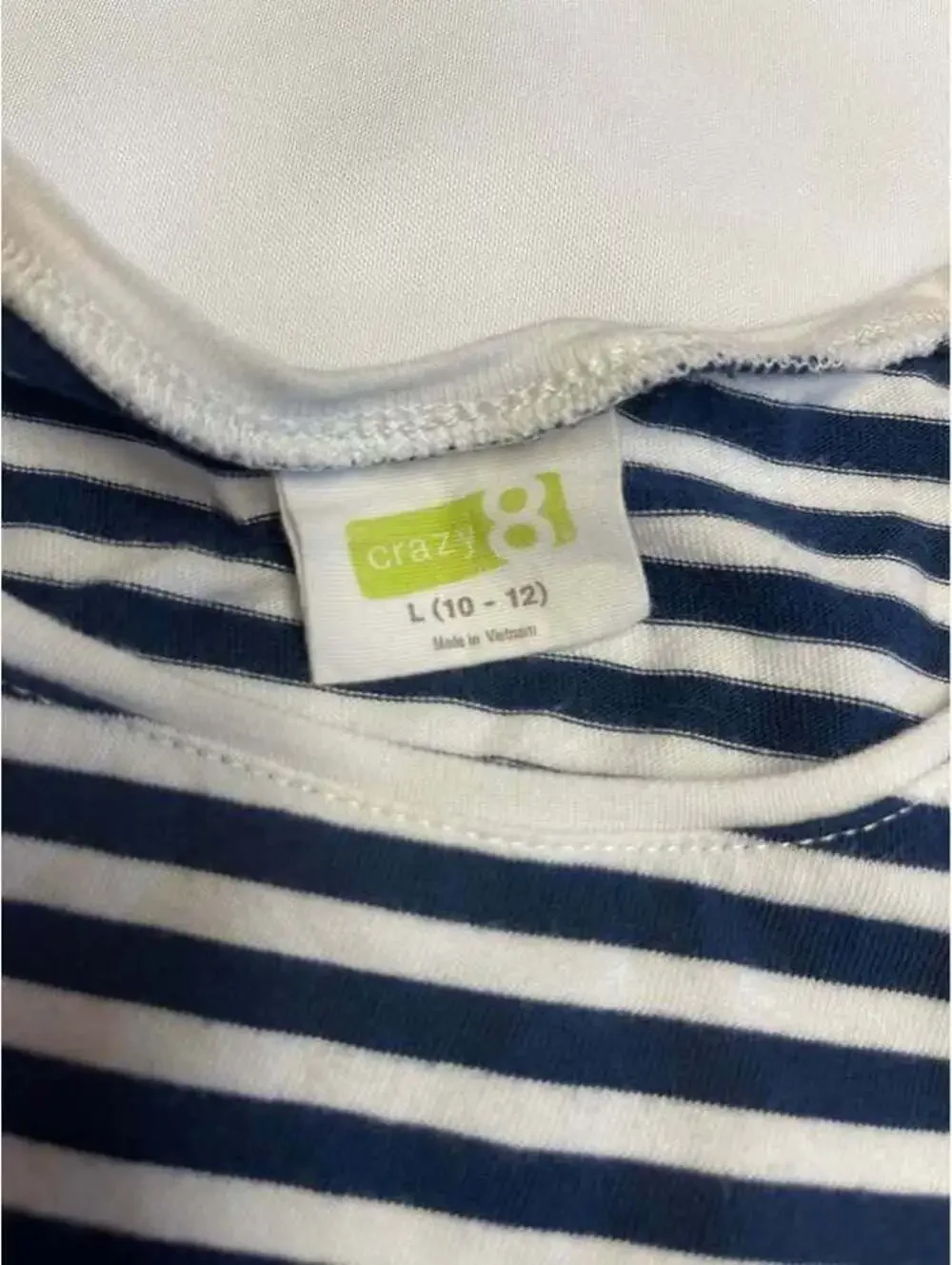 Gymboree Girls Navy White Striped Tiered Ruffle Top  size10-12
